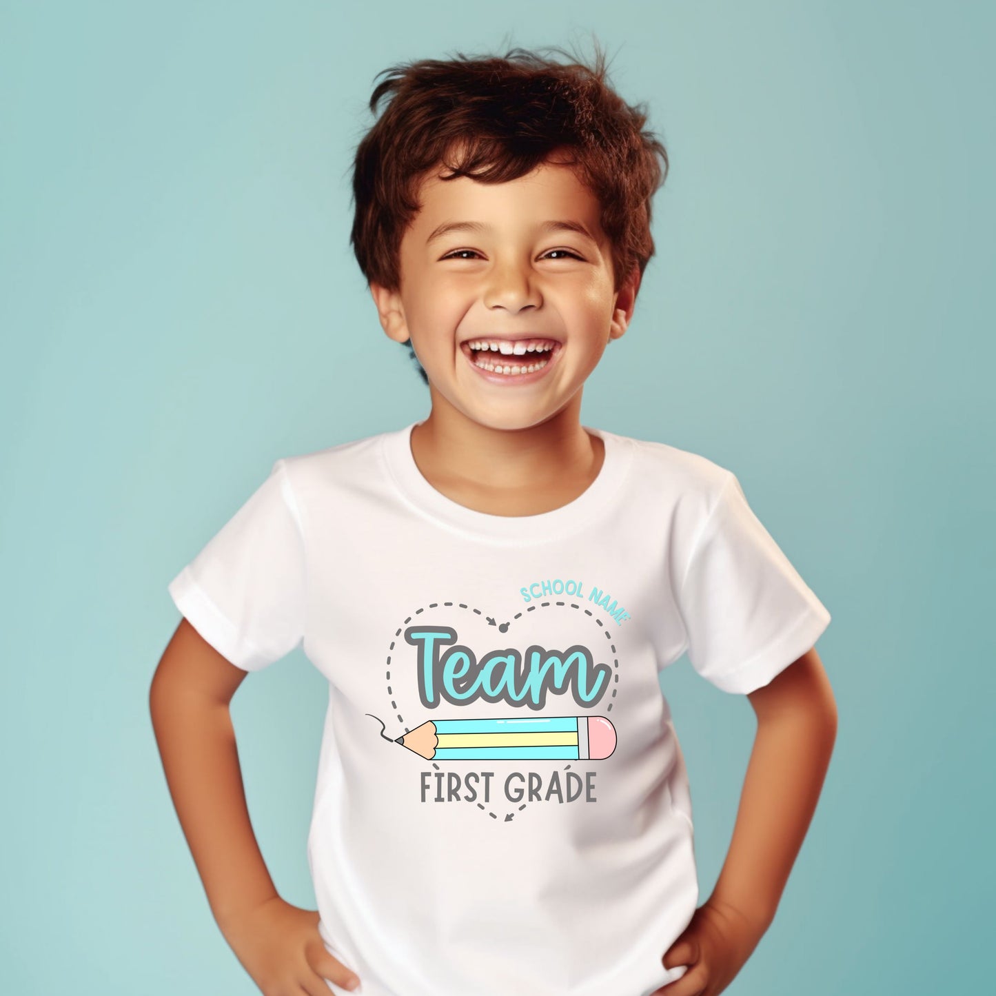 Pencil Heart Customizable Grade Short Sleeve Youth and Adult Tee