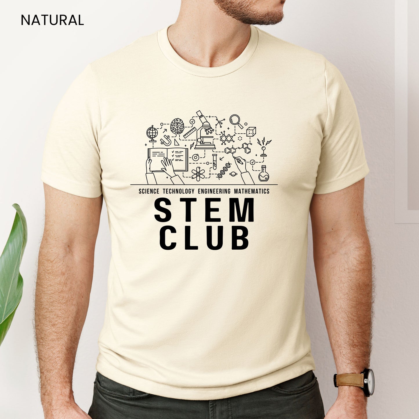 STEM Club Line Art 2 Customizable Adult and Youth Tee