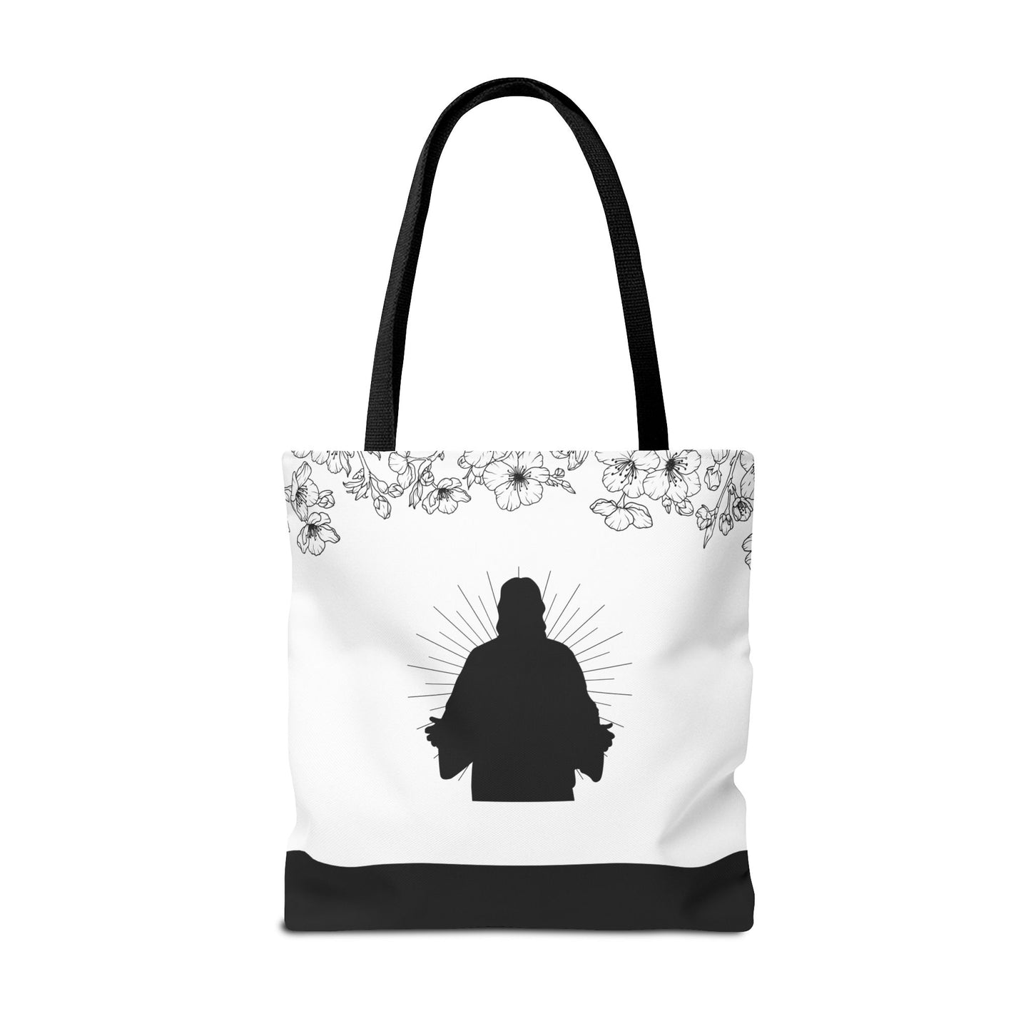 Faith-Inspired Tote Bag with John 14:27 Scripture and Jesus Silhouette LDS Church Scripture Tote