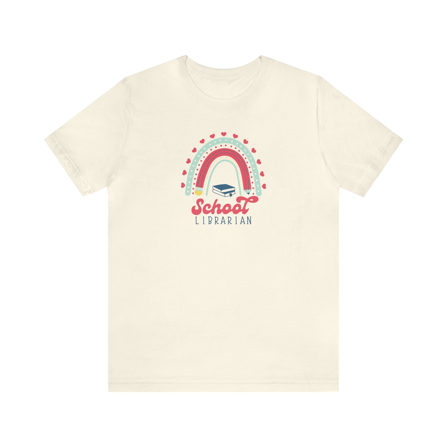 School Librarian Rainbow Tee