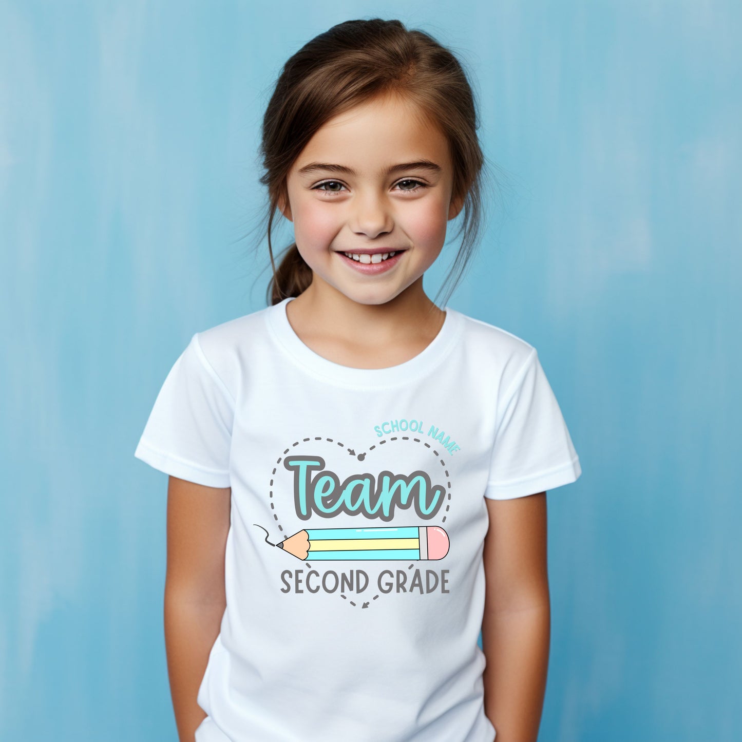 Pencil Heart Customizable Grade Short Sleeve Youth and Adult Tee