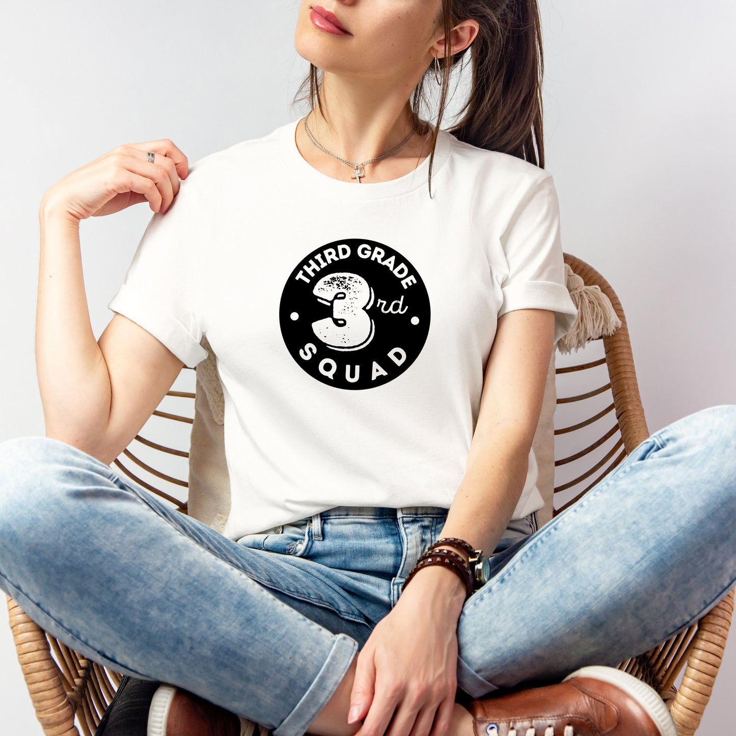 Distressed Number Customizable Grade Short Sleeve Youth and Adult Tee