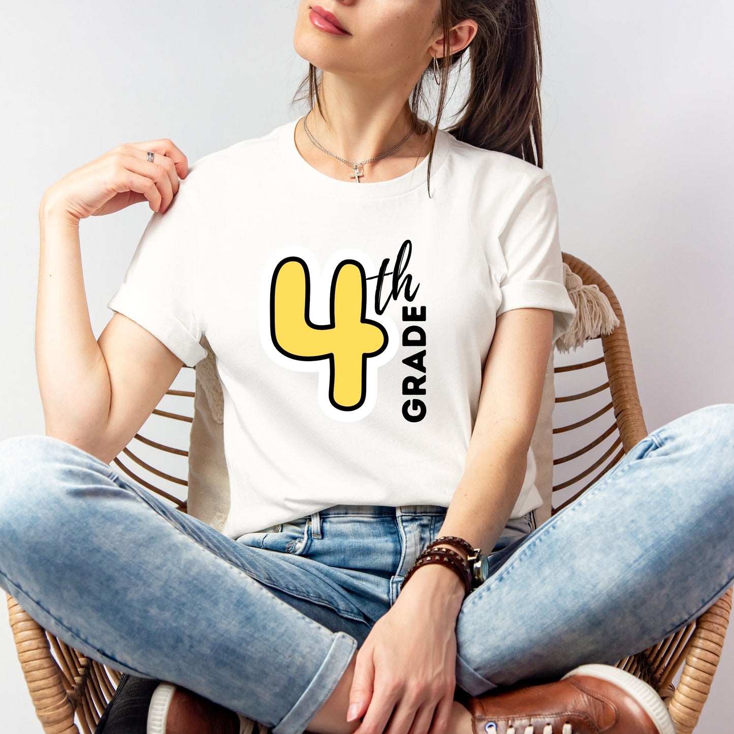 Outlined Number Customizable Grade Short Sleeve Youth and Adult Tee