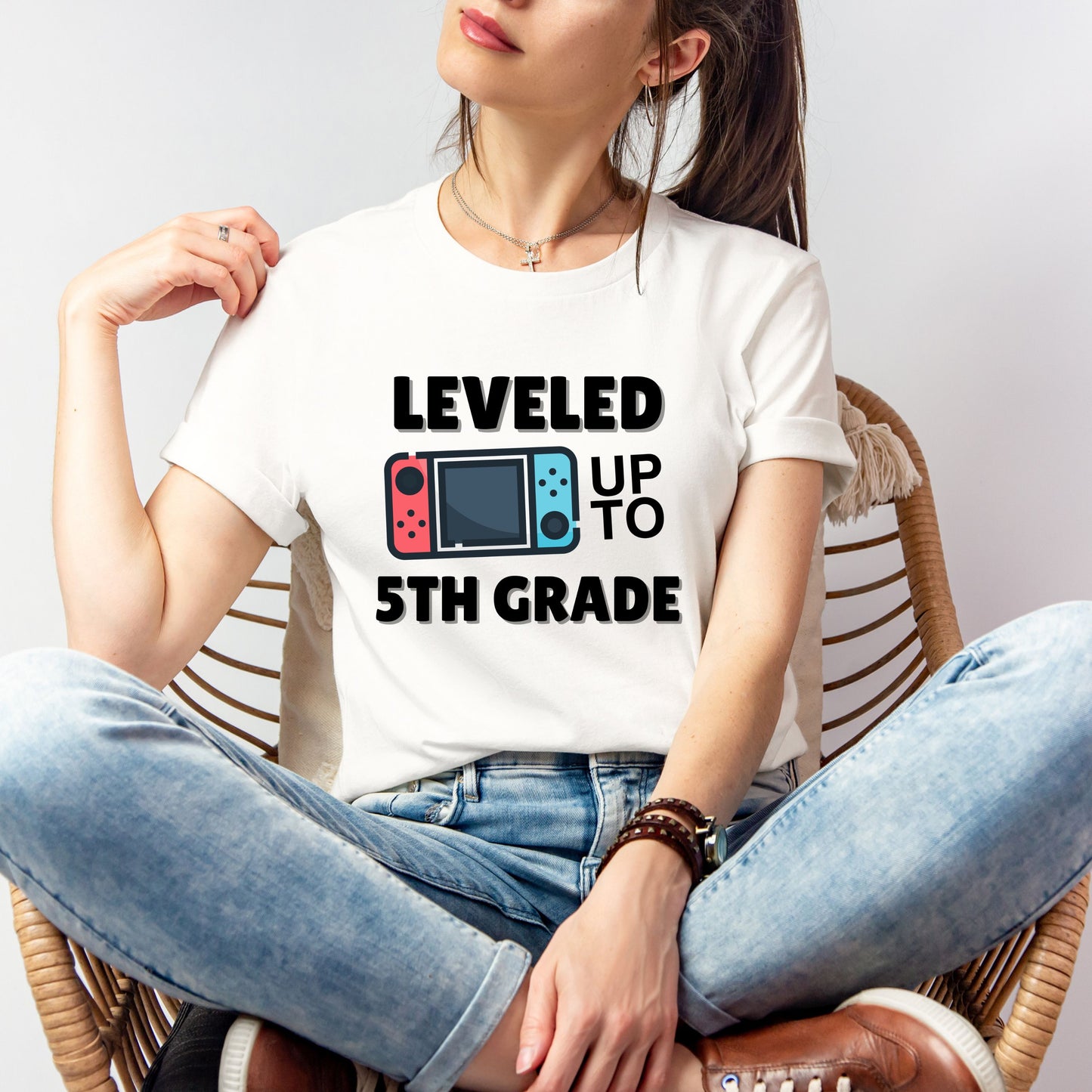 Leveled Up To Customizable Grade Short Sleeve Youth and Adult Tee