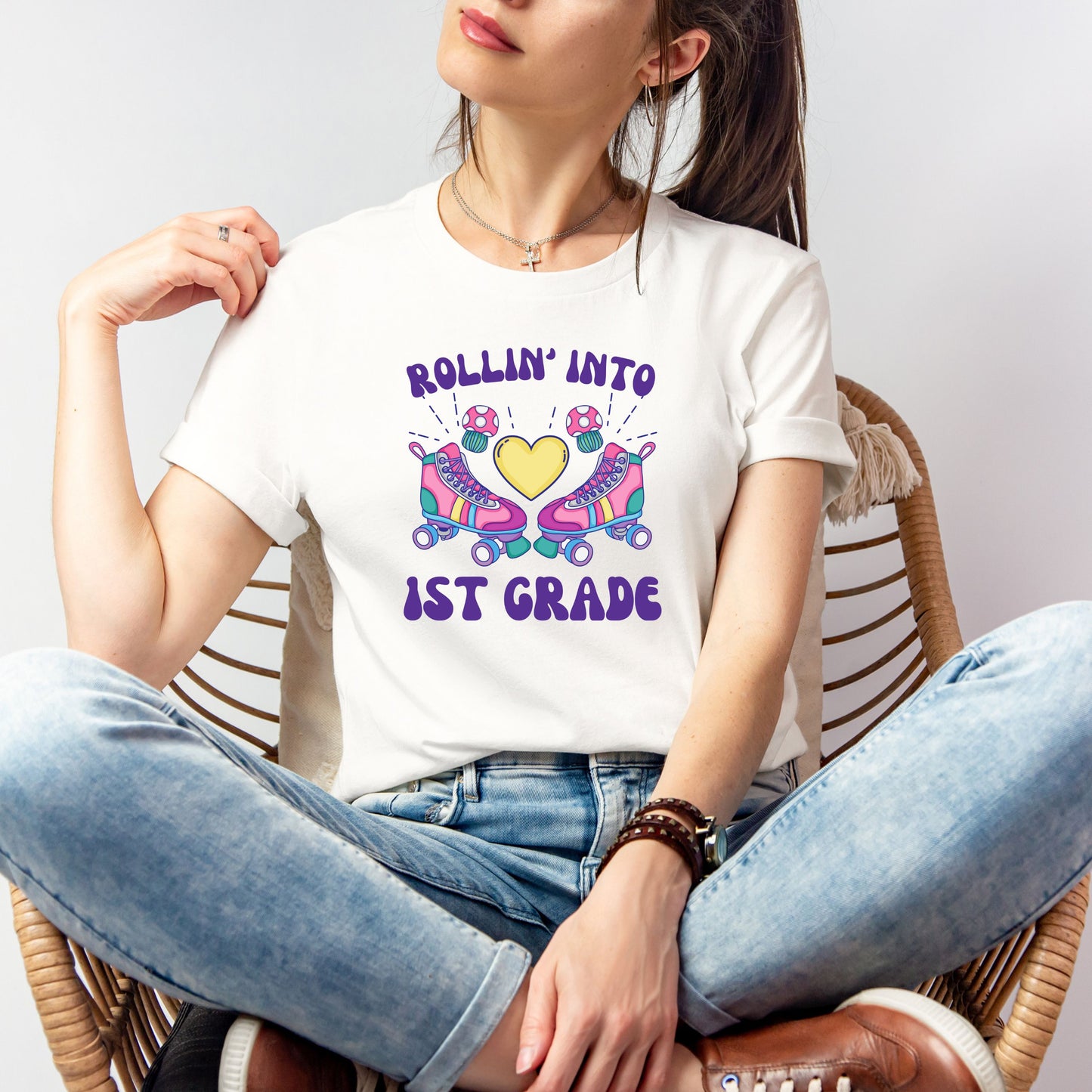 Retro Rollin into Customizable Grade Short Sleeve Youth and Adult Tee