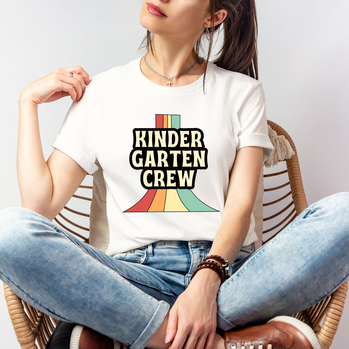 Retro Rainbow Customizable Grade Short Sleeve Youth and Adult Tee