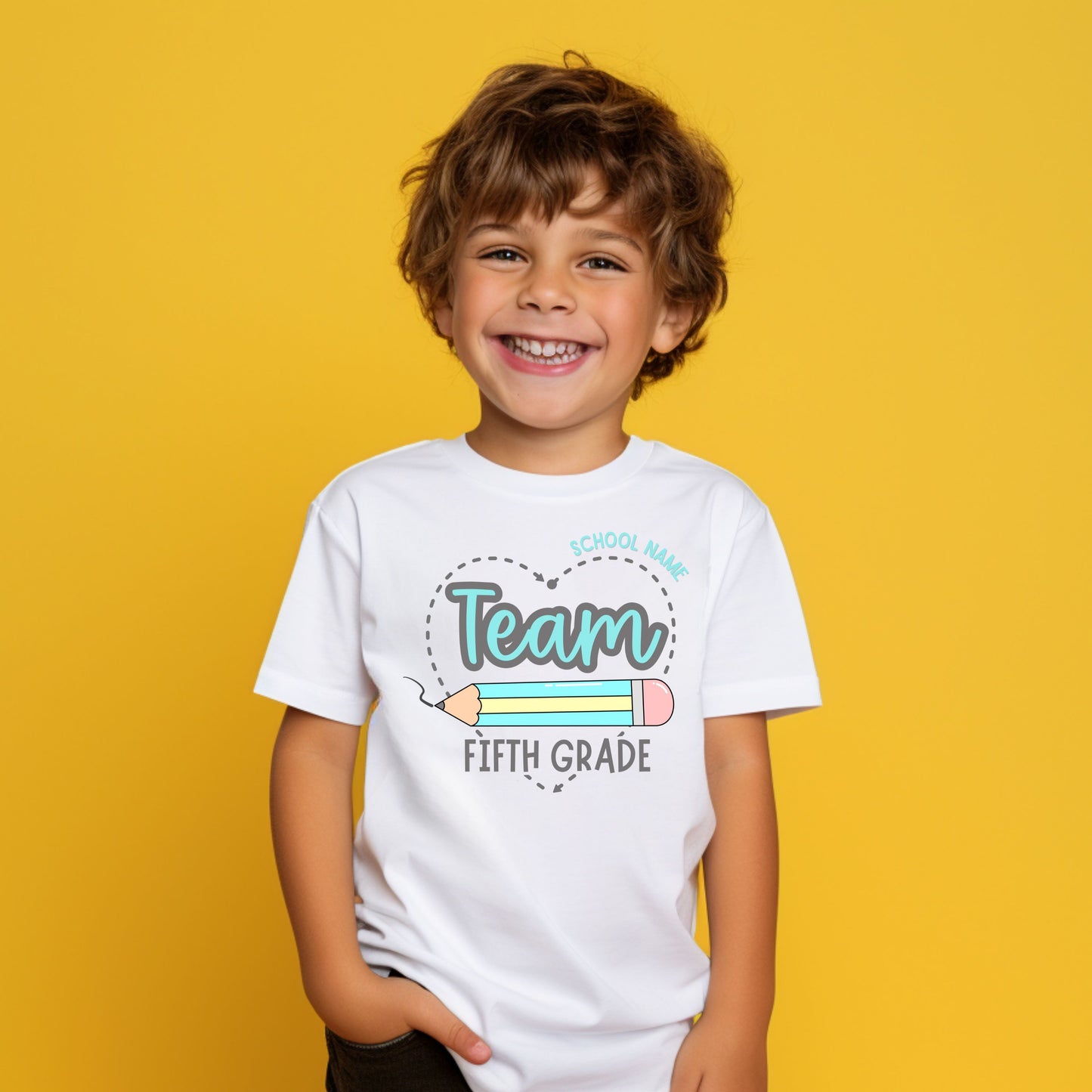 Pencil Heart Customizable Grade Short Sleeve Youth and Adult Tee