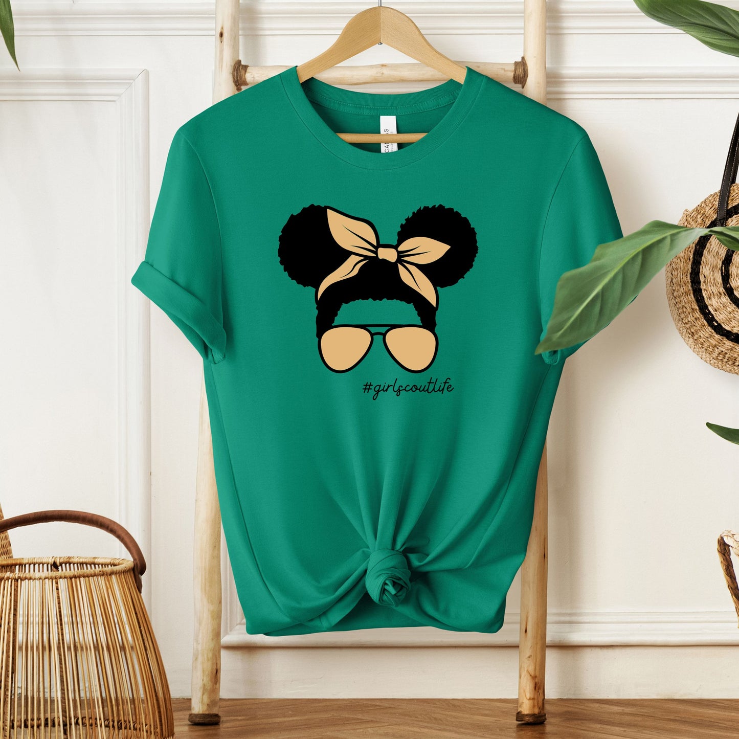 Girl Scout Curly Messy Bun Adult/Youth Tee