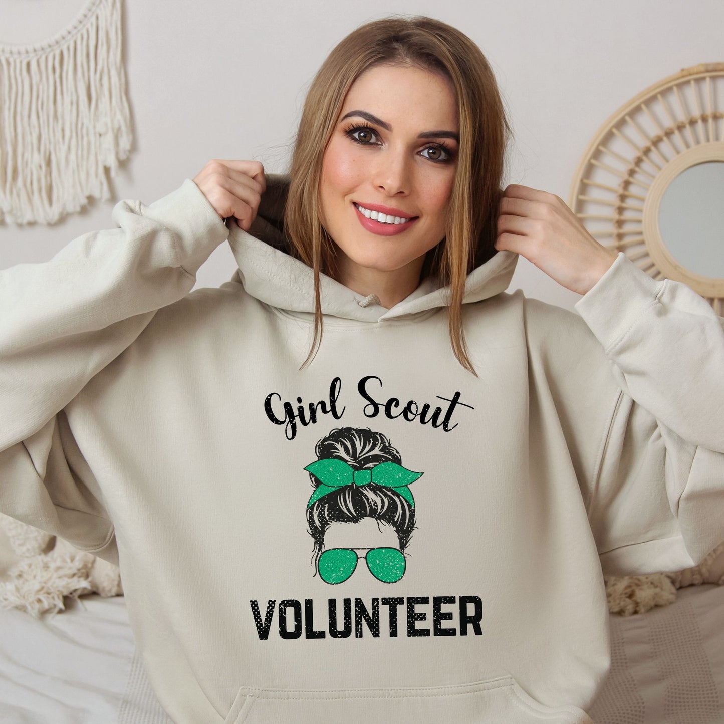 Distressed Girl Scout Volunteer Youth/Adult Hoodie