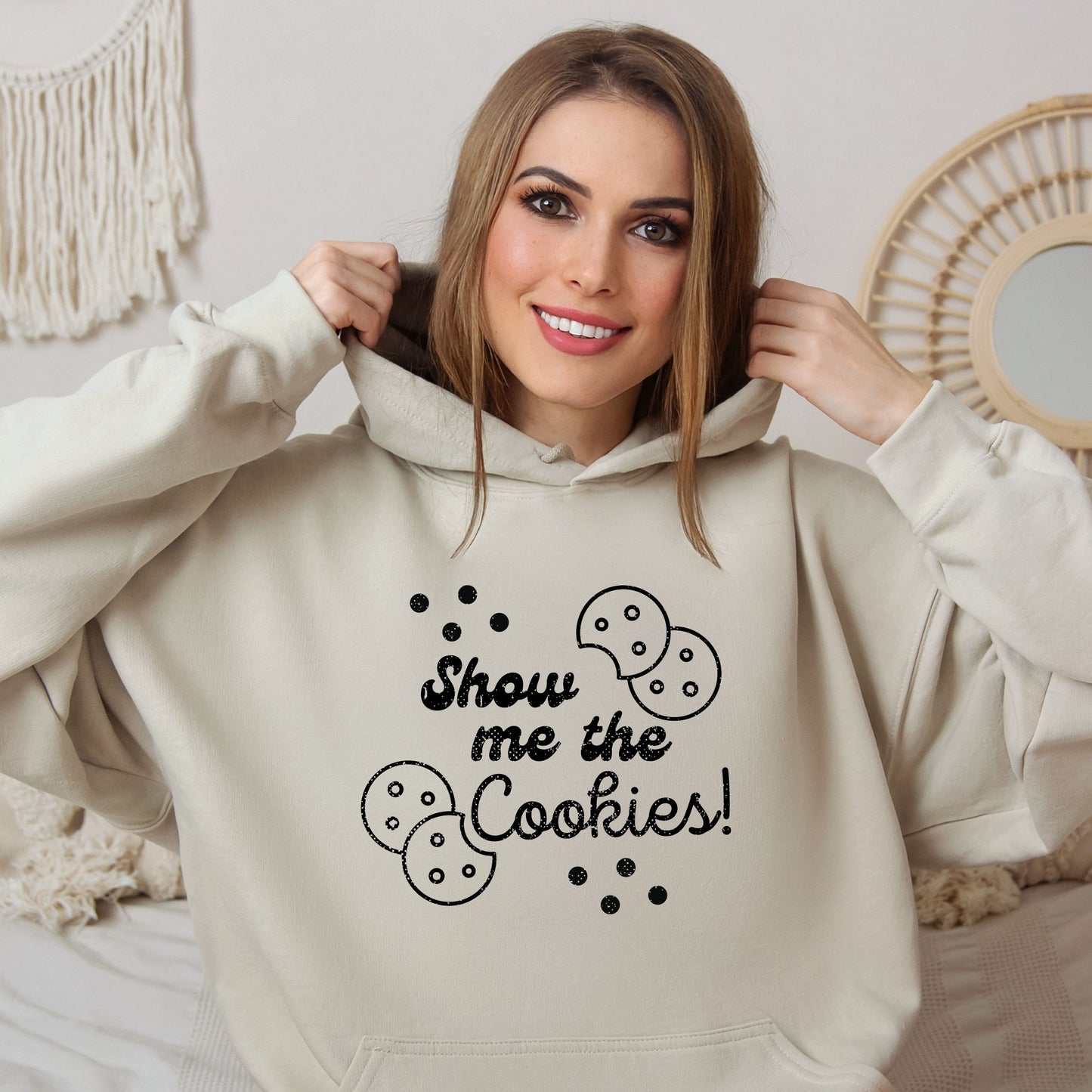 Distressed Show Me the Cookies Girl Scout Youth/Adult Hoodie