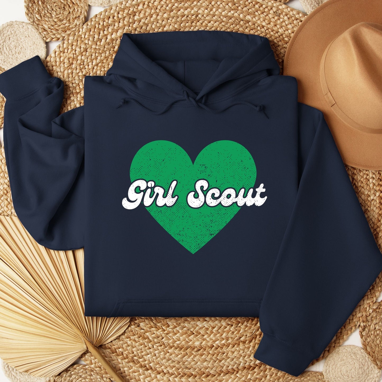 Distressed Girl Scout Heart Youth/Adult Hoodie