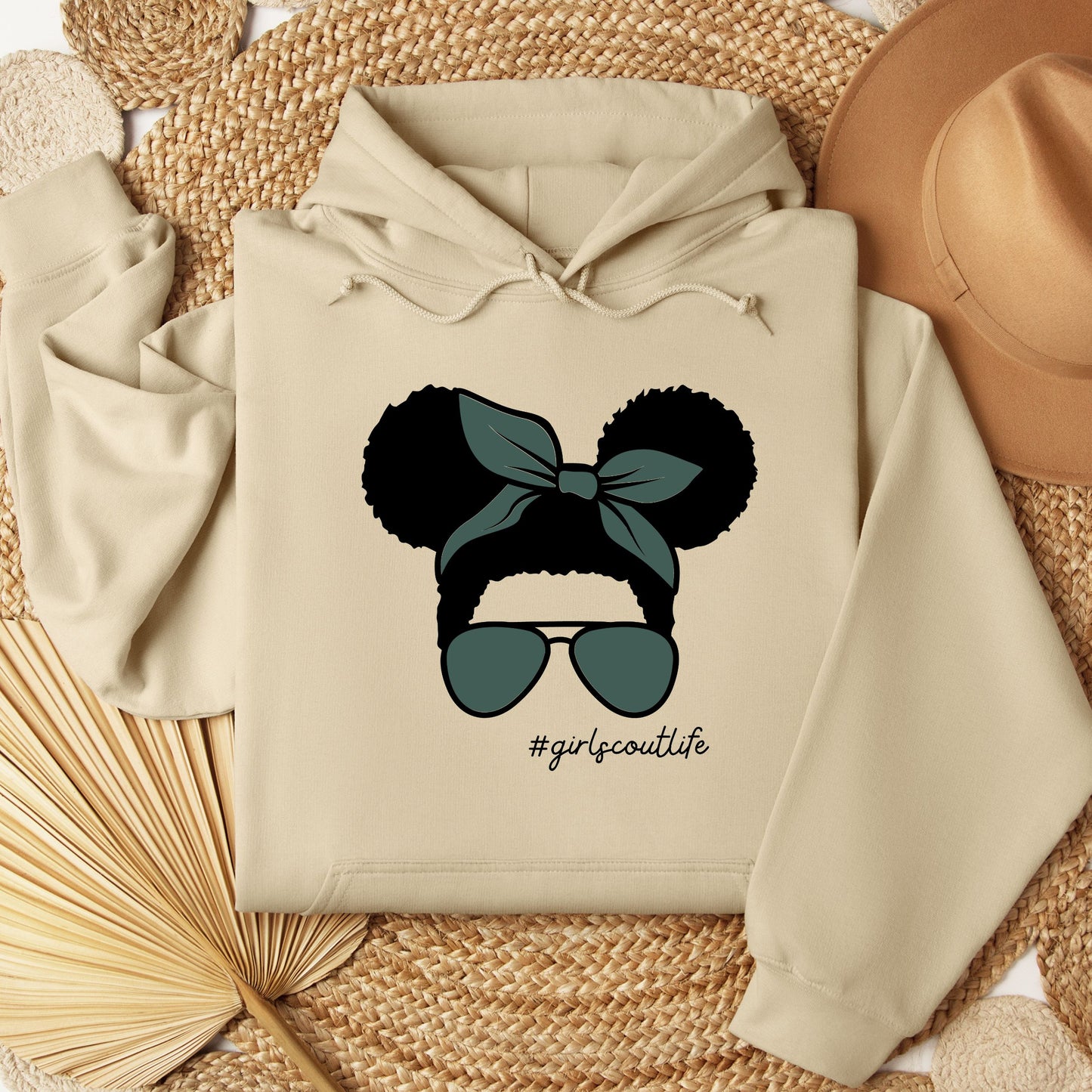 Girl Scout Curly Messy Bun Youth/Adult Hoodie