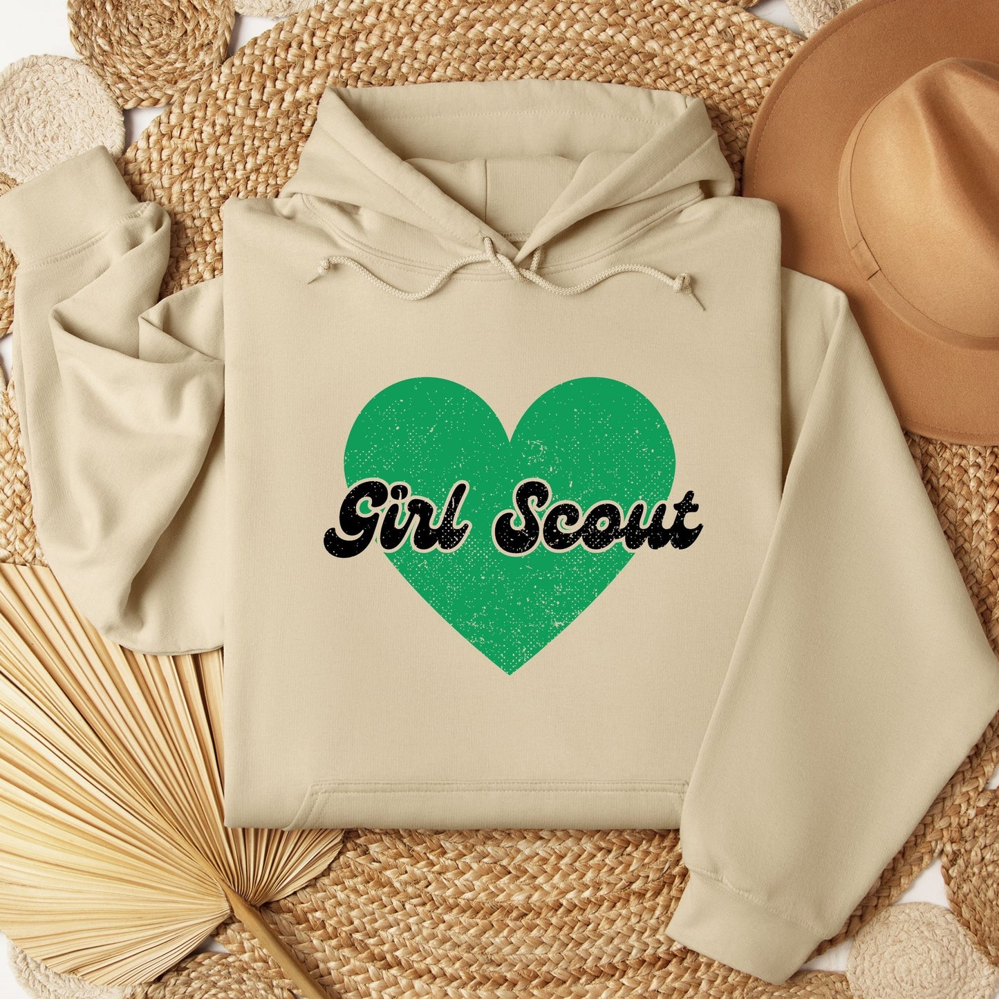 Distressed Girl Scout Heart Youth/Adult Hoodie