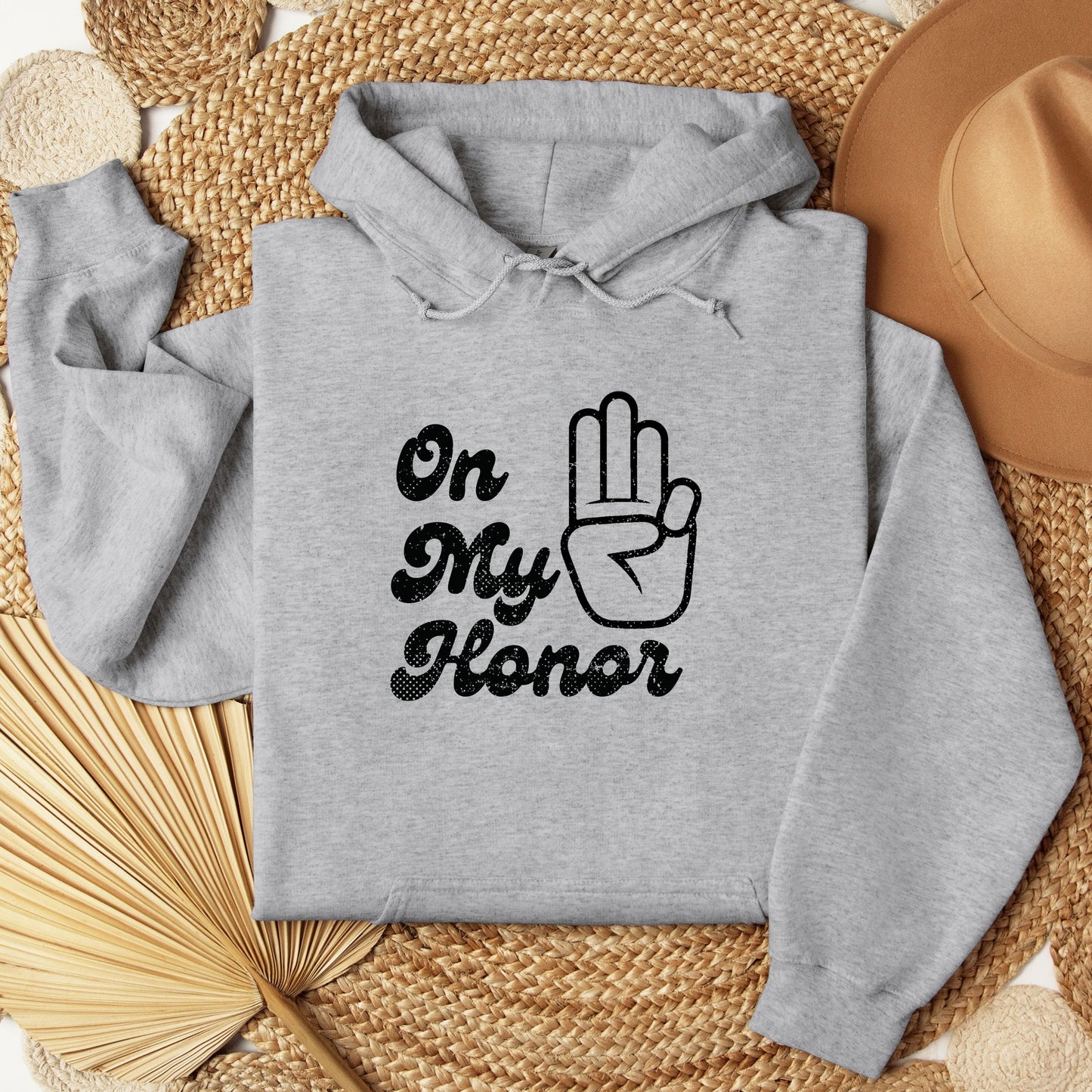 Distressed On my Honor Girl Scout Youth/Adult Hoodie