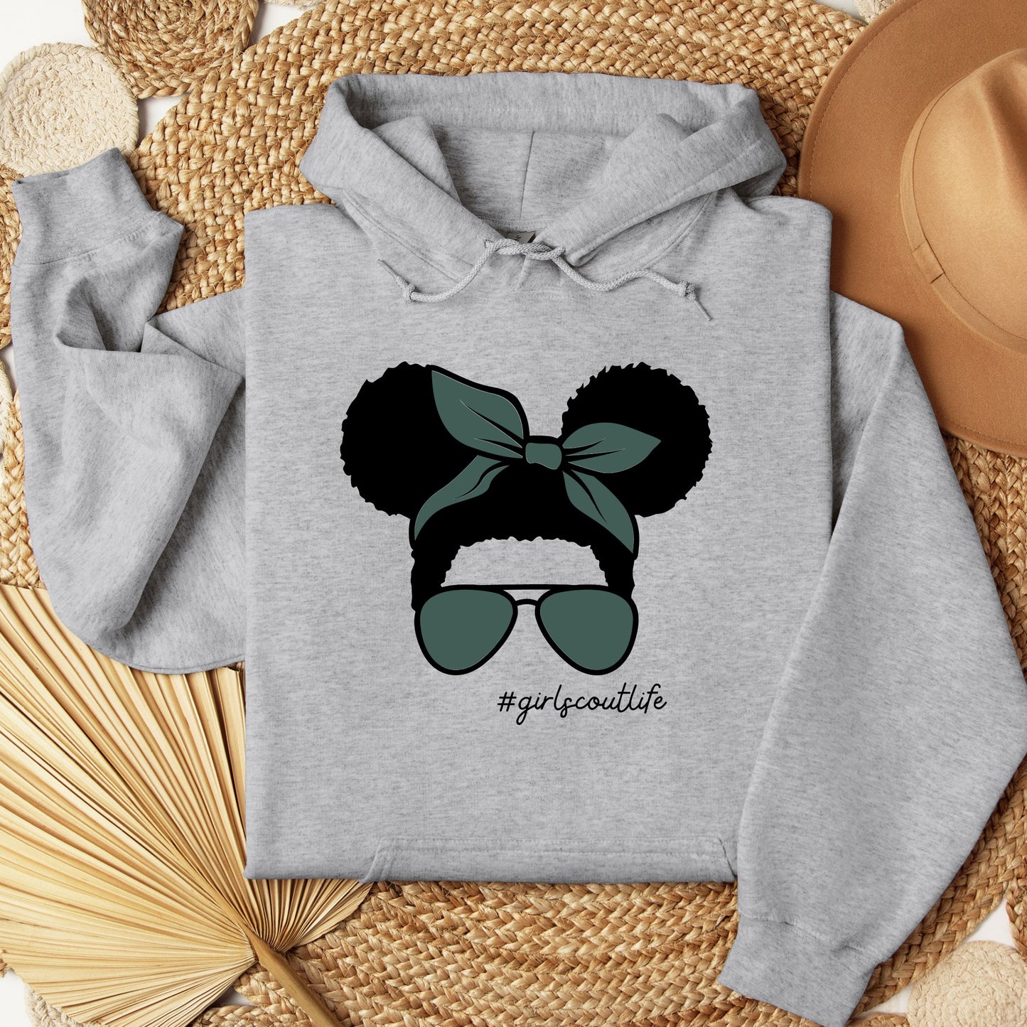 Girl Scout Curly Messy Bun Youth/Adult Hoodie