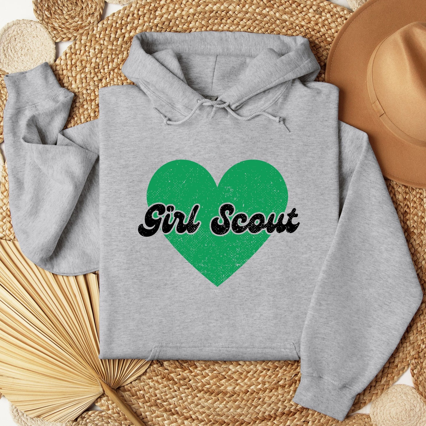 Distressed Girl Scout Heart Youth/Adult Hoodie
