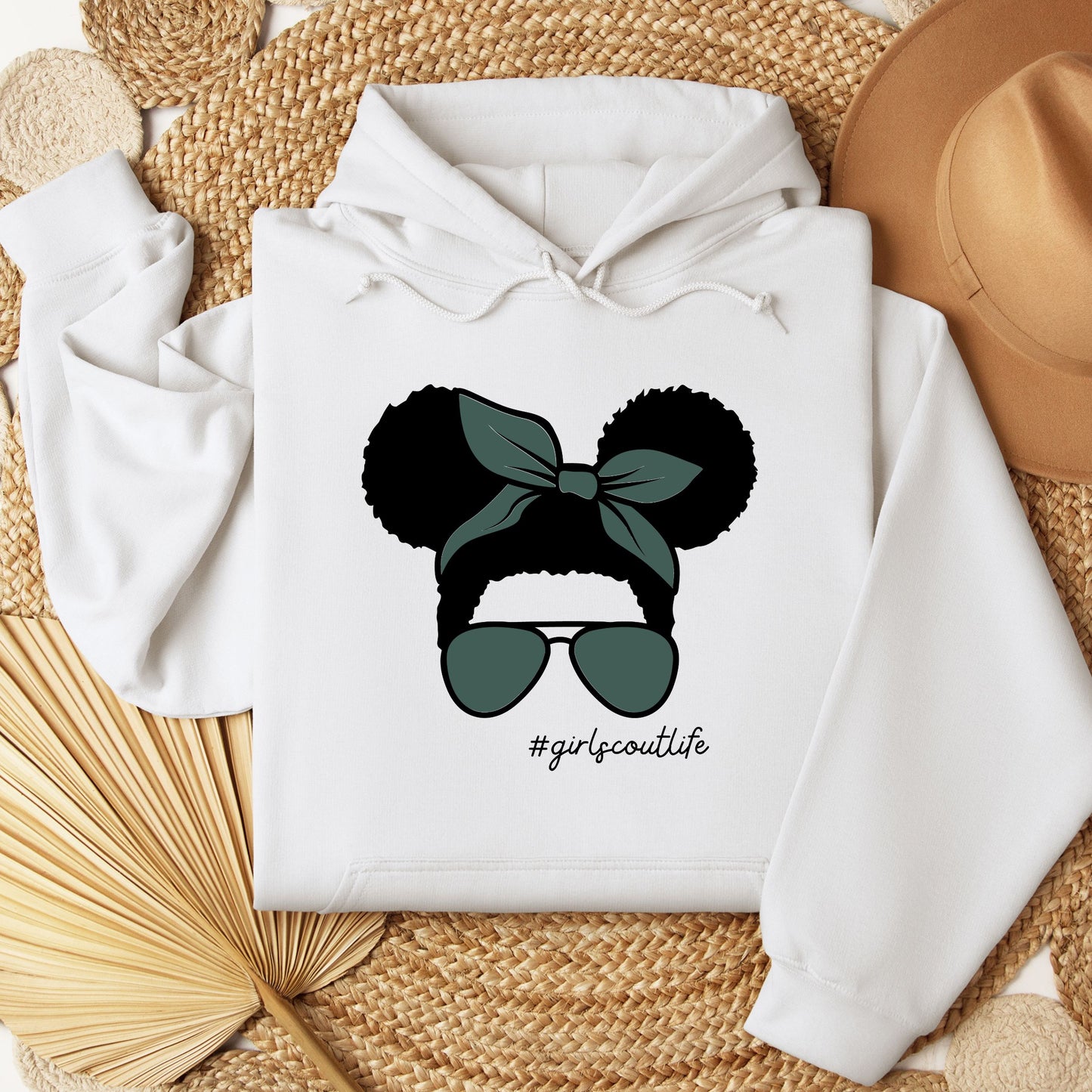 Girl Scout Curly Messy Bun Youth/Adult Hoodie
