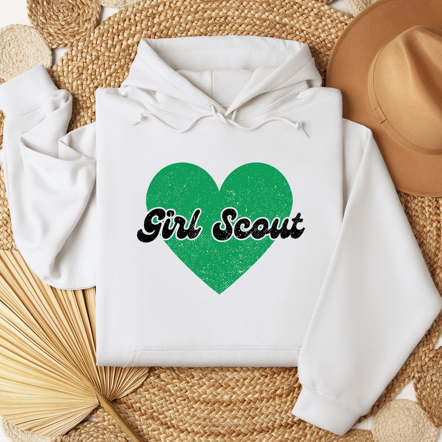 Distressed Girl Scout Heart Youth/Adult Hoodie