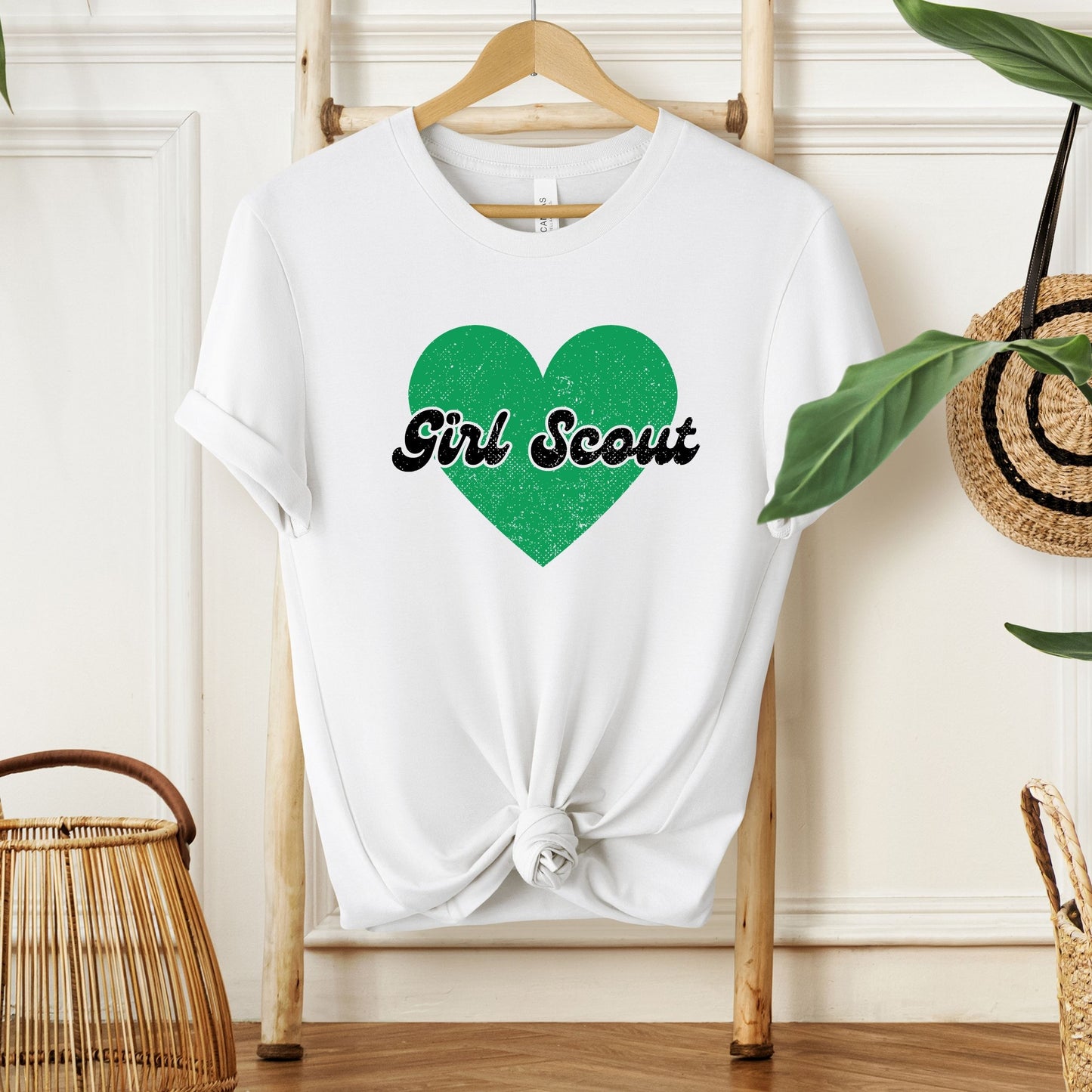 Distressed Girl Scout Heart Adult/Youth Tee