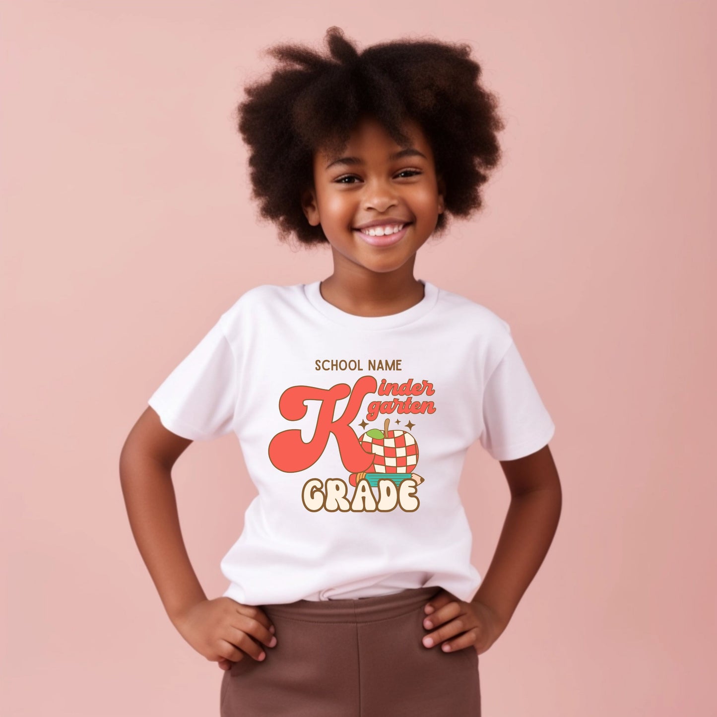 Retro Apple Customizable Grade Short Sleeve Youth and Adult Tee
