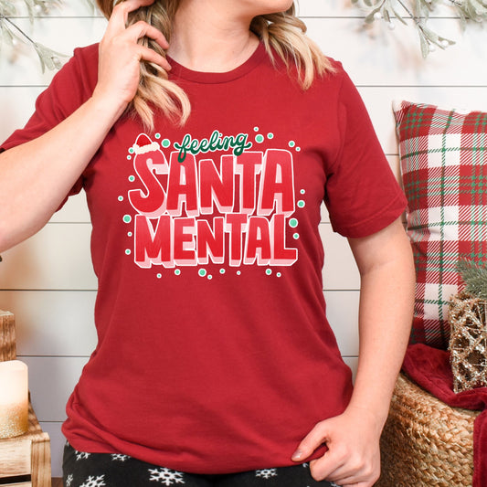 Christmas Unisex Santa-mental Midweight  Tee