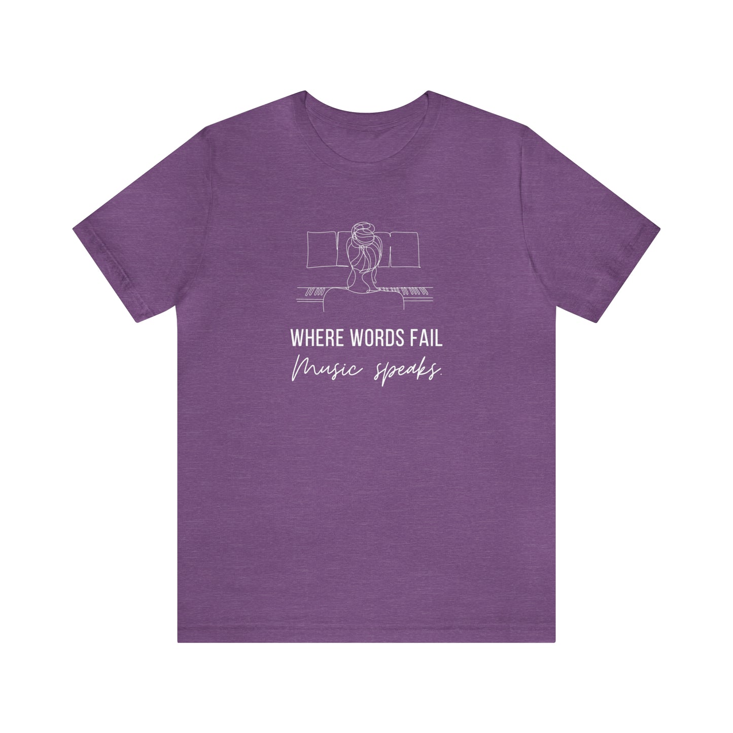 Music Speaks Piano Female Tee Dark Colors