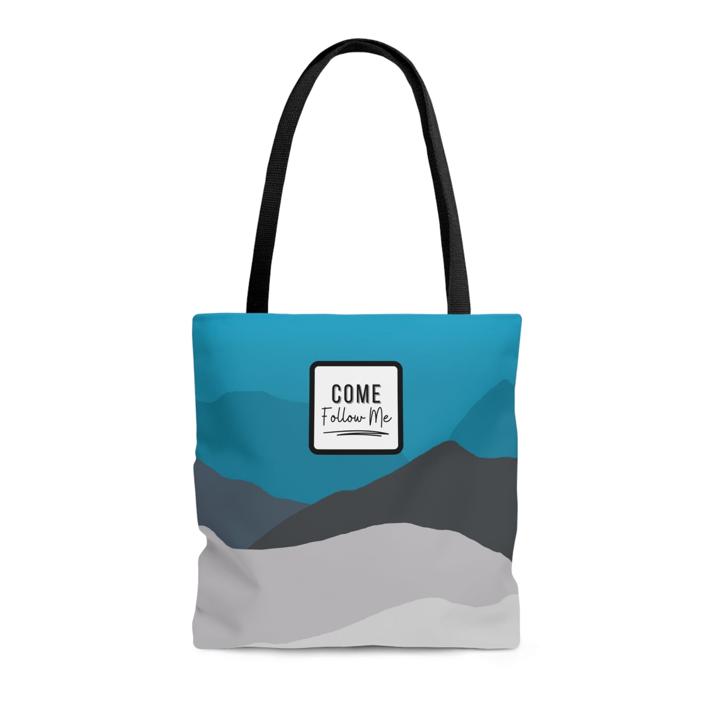 LDS Christian Scripture Church Tote Bag Blue Gray Landscape