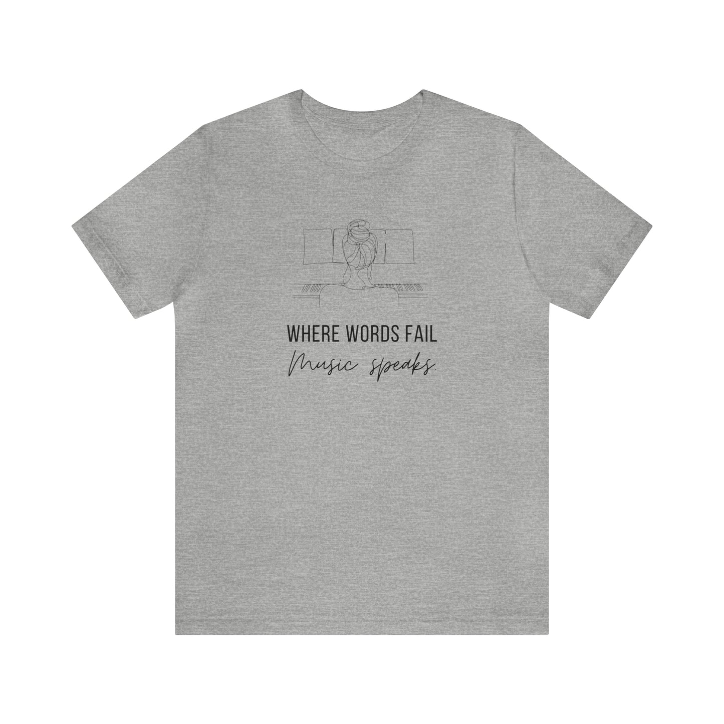 Music Speaks Piano Female Tee Light Colors