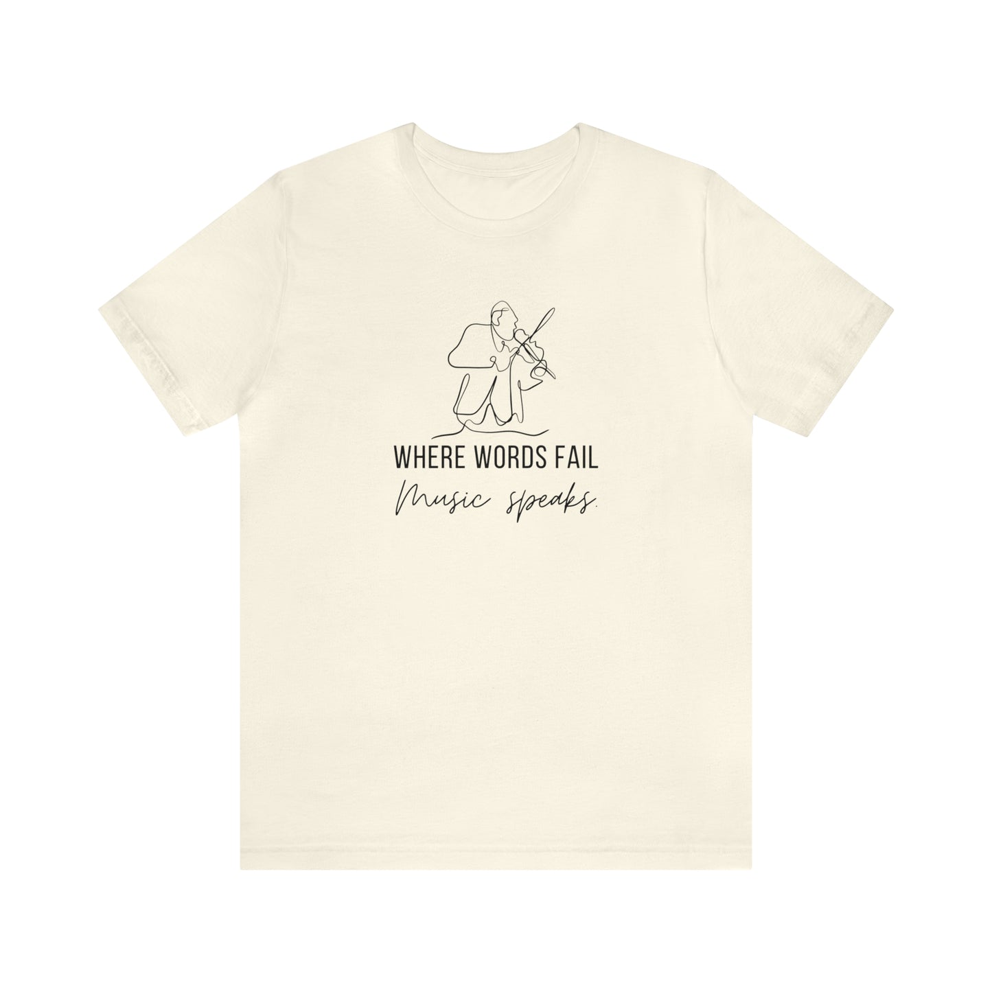 Music Speaks Violin Male Tee Light Colors