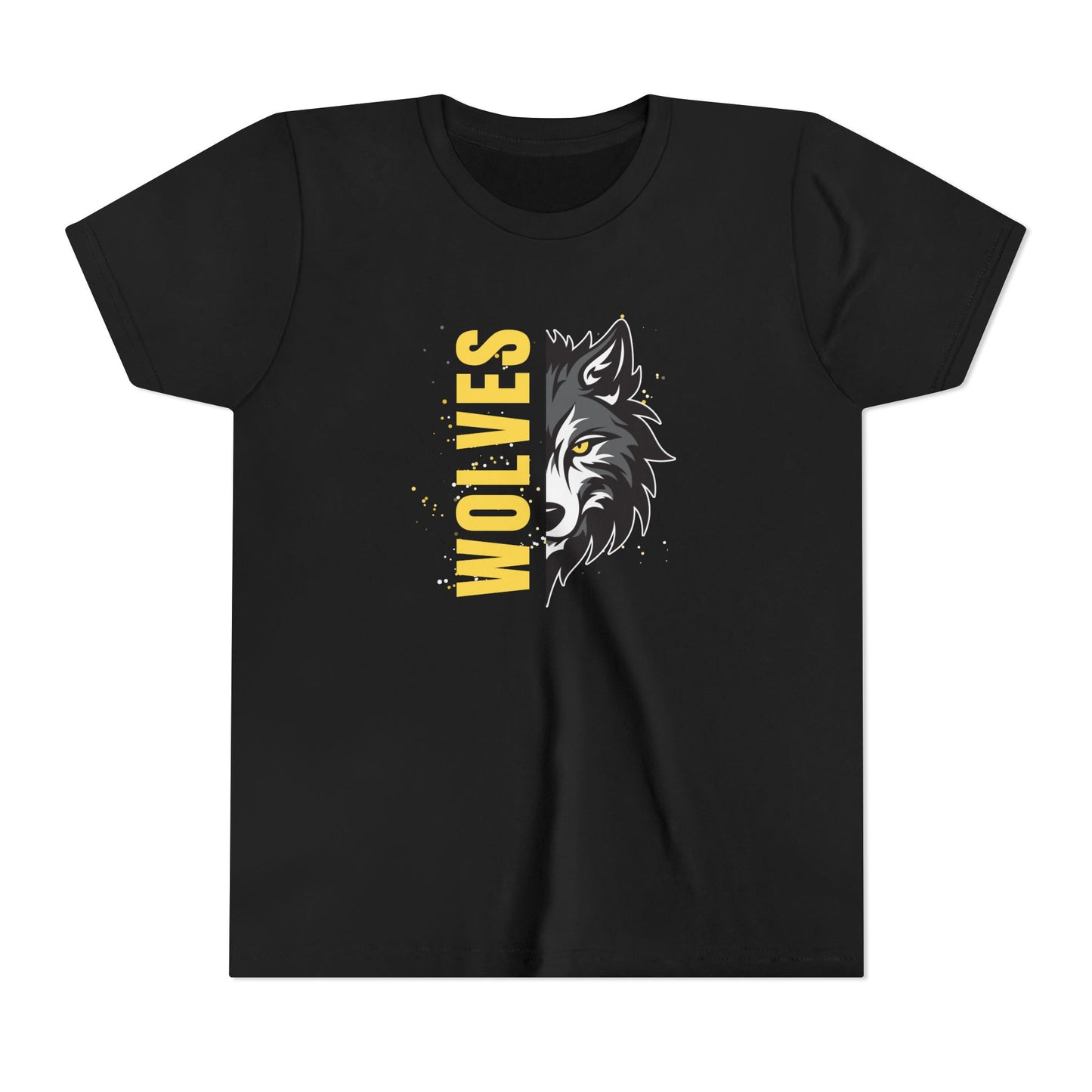 Youth Short Sleeve T-Shirt - Team School Mascot Wolves Print