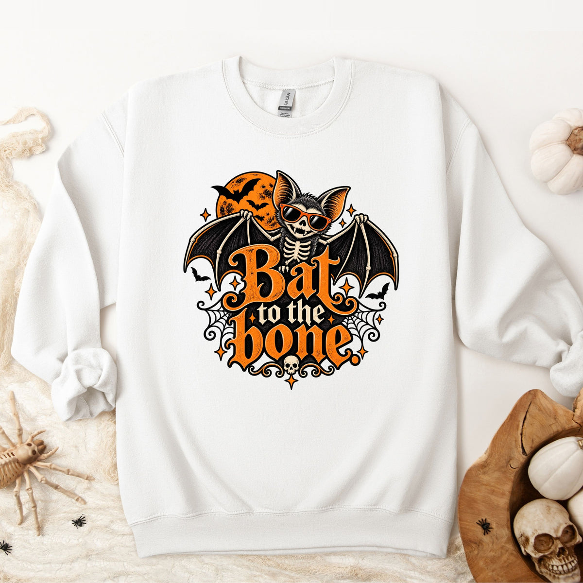 Halloween Bat to the Bone Pullover Sweatshirt