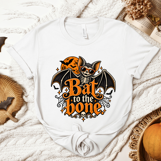 Halloween Bat to the Bone Vintage Adult/Youth Light Weight Shirt