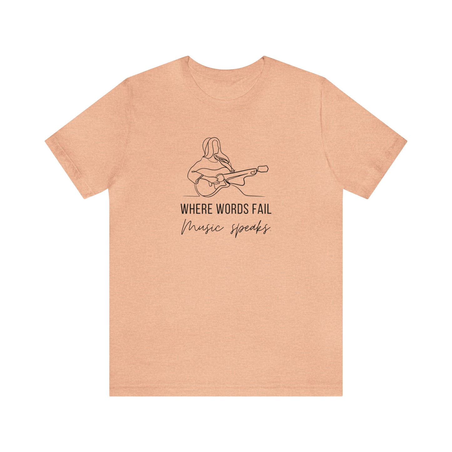 Music Speaks Guitar Female Tee Light Colors
