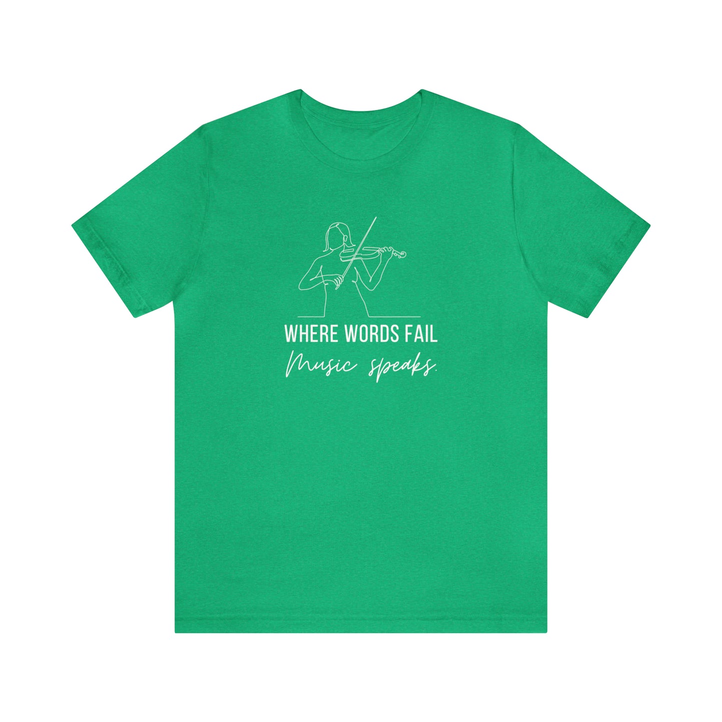 Music Speaks Violin Female Tee Dark Colors