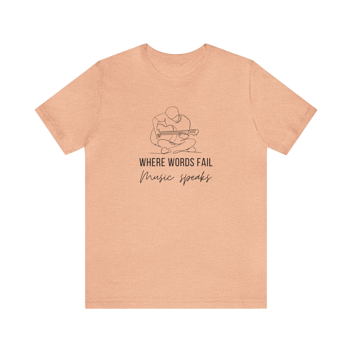 Music Speaks Guitar Male Tee Light Colors