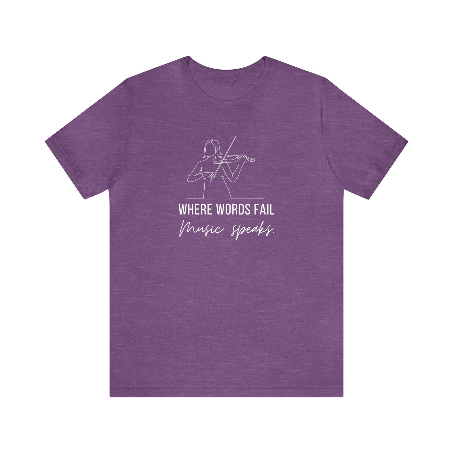 Music Speaks Violin Female Tee Dark Colors