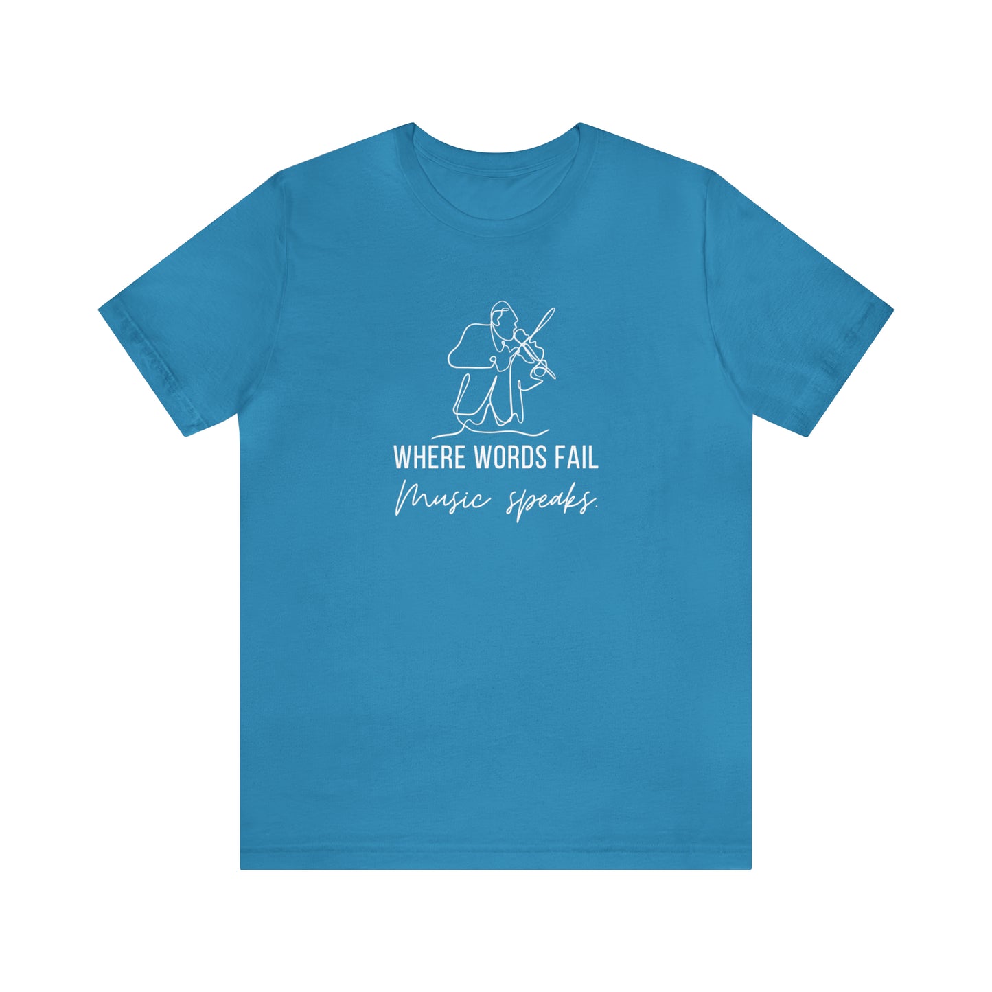 Music Speaks Violin Male Tee Dark Colors