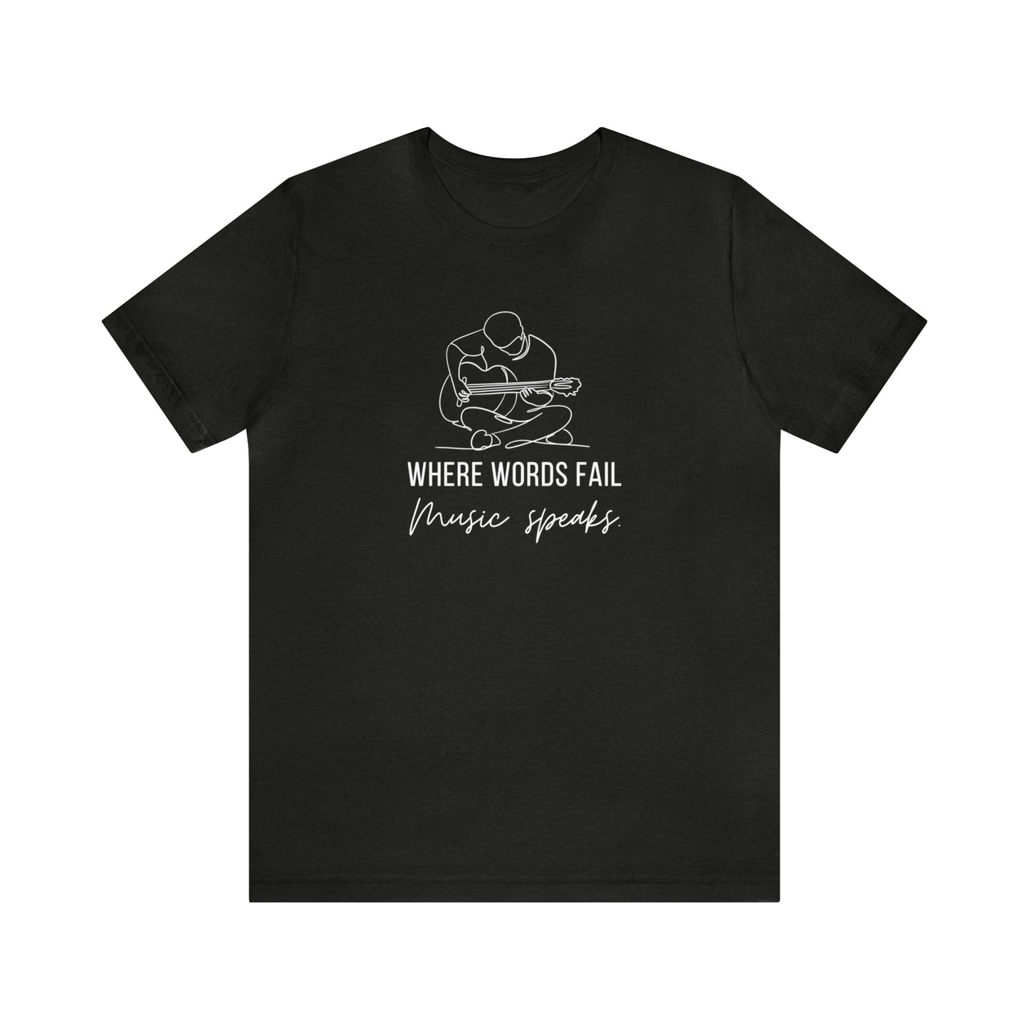 Music Speaks Guitar Male Tee Dark Colors