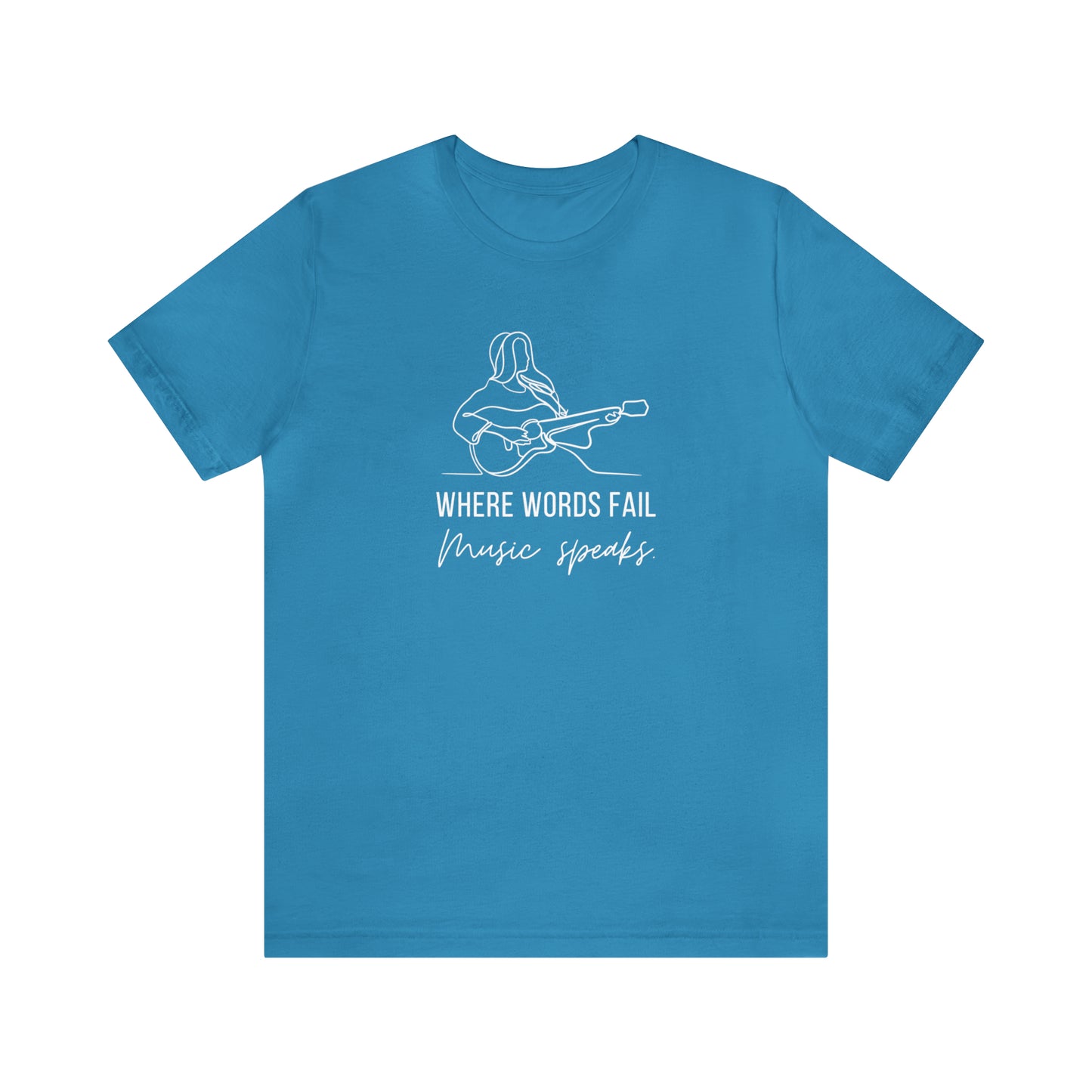 Music Speaks Guitar Female Tee Dark Colors