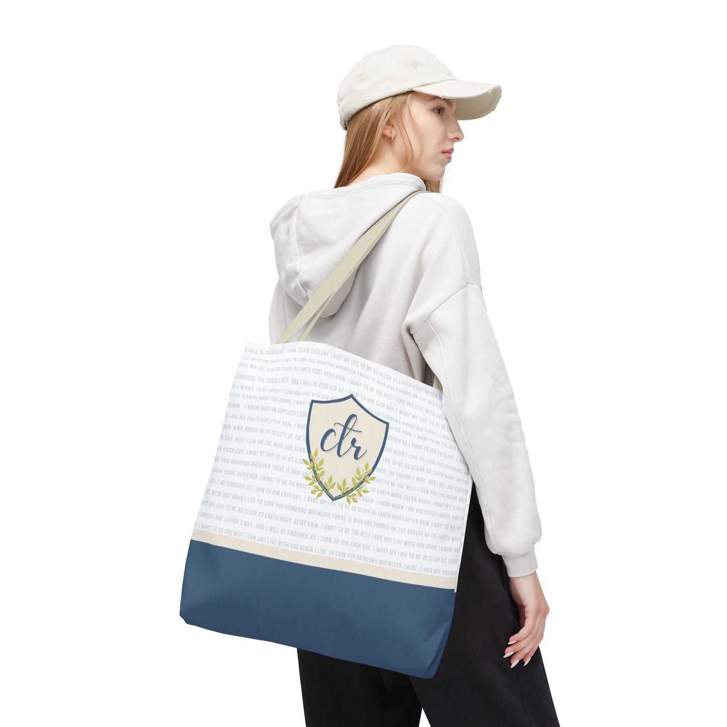 CTR Blue Baptism Primary Tote Bag - Choose the Right LDS  scripture Baptism Bag