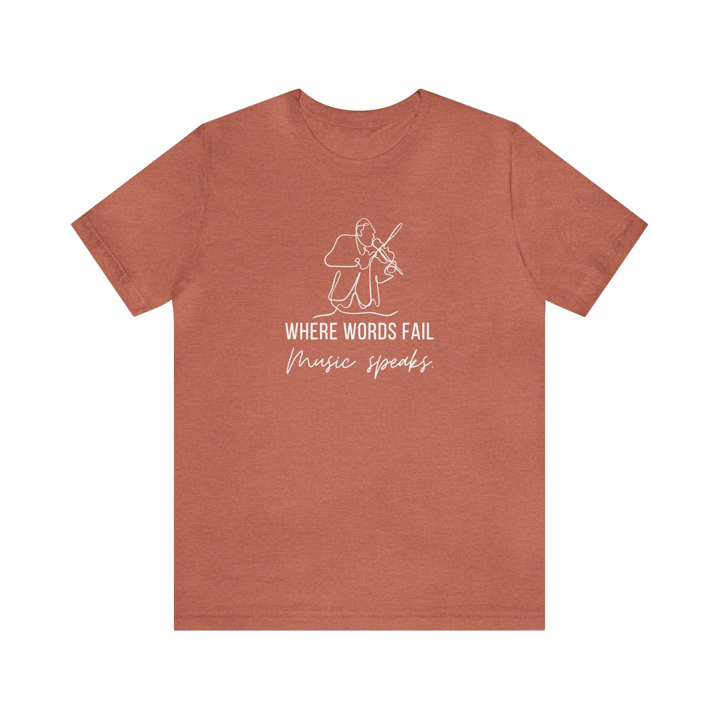 Music Speaks Violin Male Tee Dark Colors