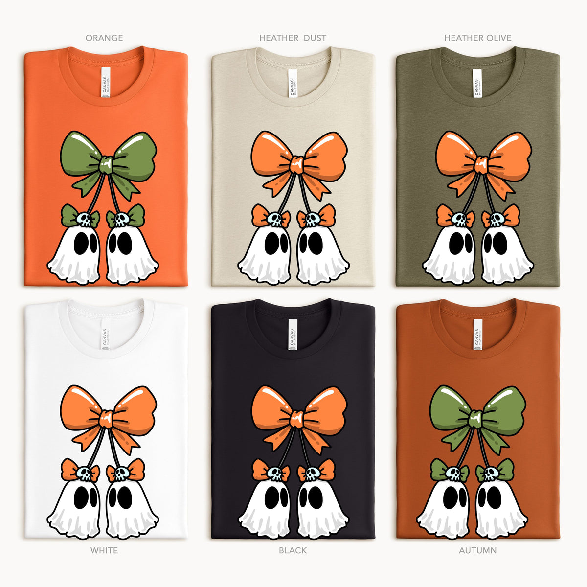 Halloween Ghost Bow Adult/Youth Light Weight Shirt