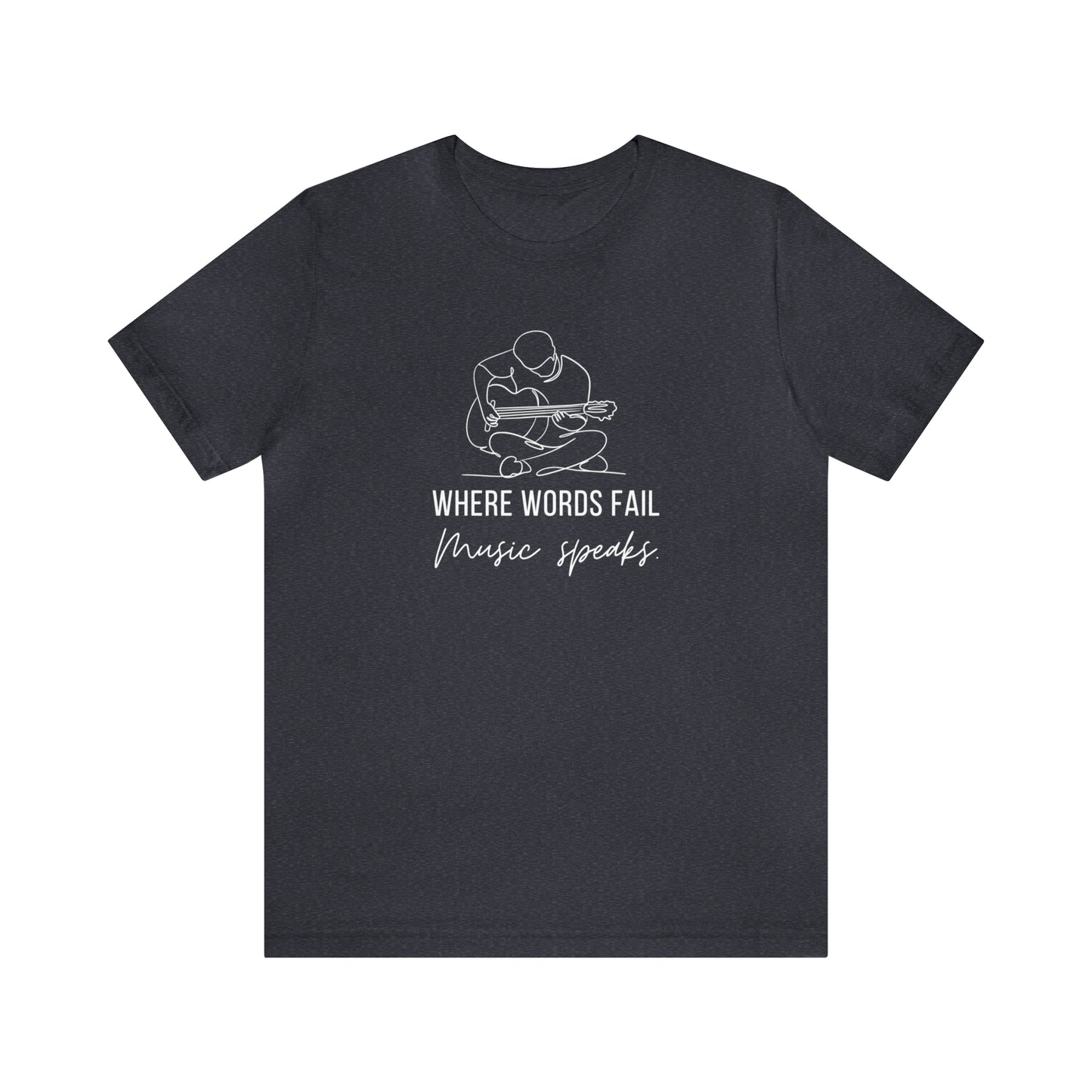 Music Speaks Guitar Male Tee Dark Colors