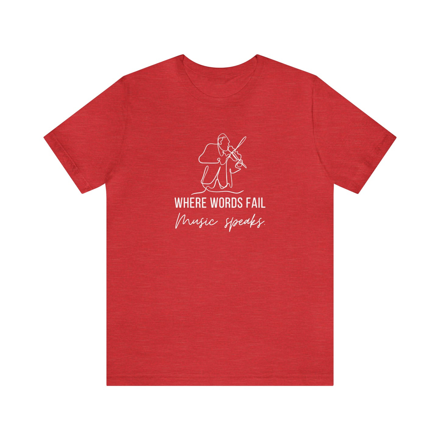 Music Speaks Violin Male Tee Dark Colors