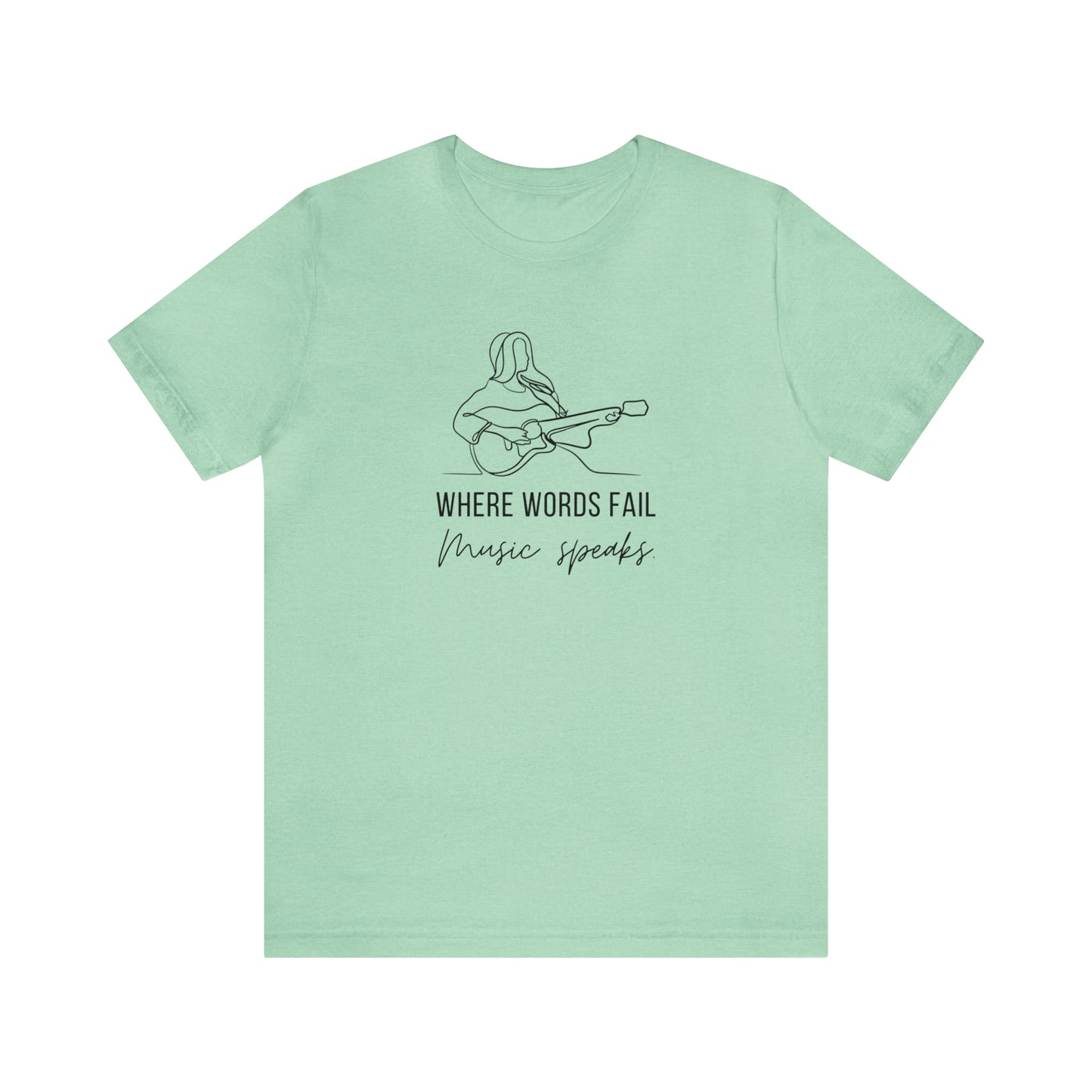 Music Speaks Guitar Female Tee Light Colors