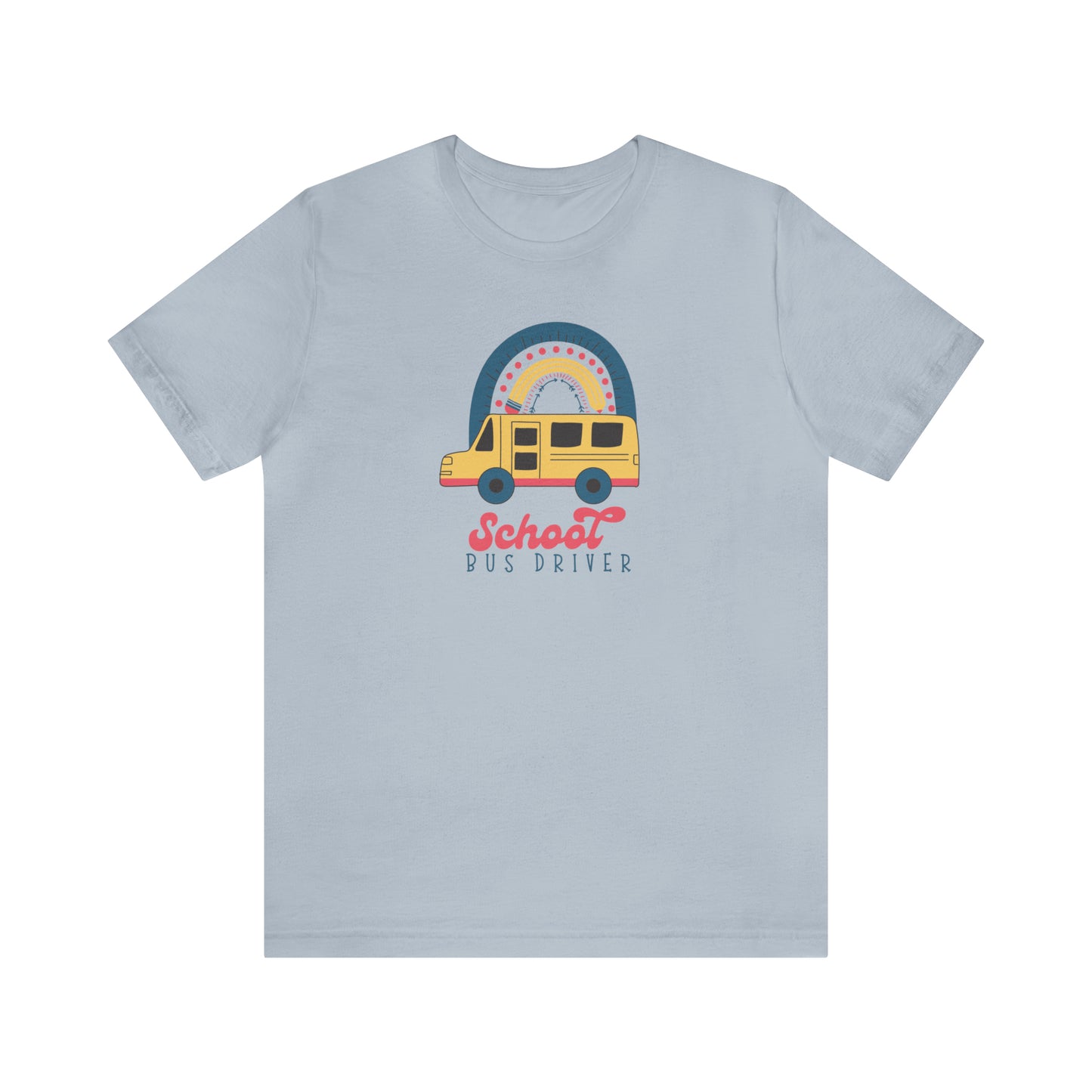 School Bus Driver Rainbow Tee