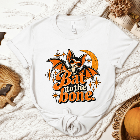 Halloween Bat to the Bone Retro Adult/Youth Light Weight Shirt