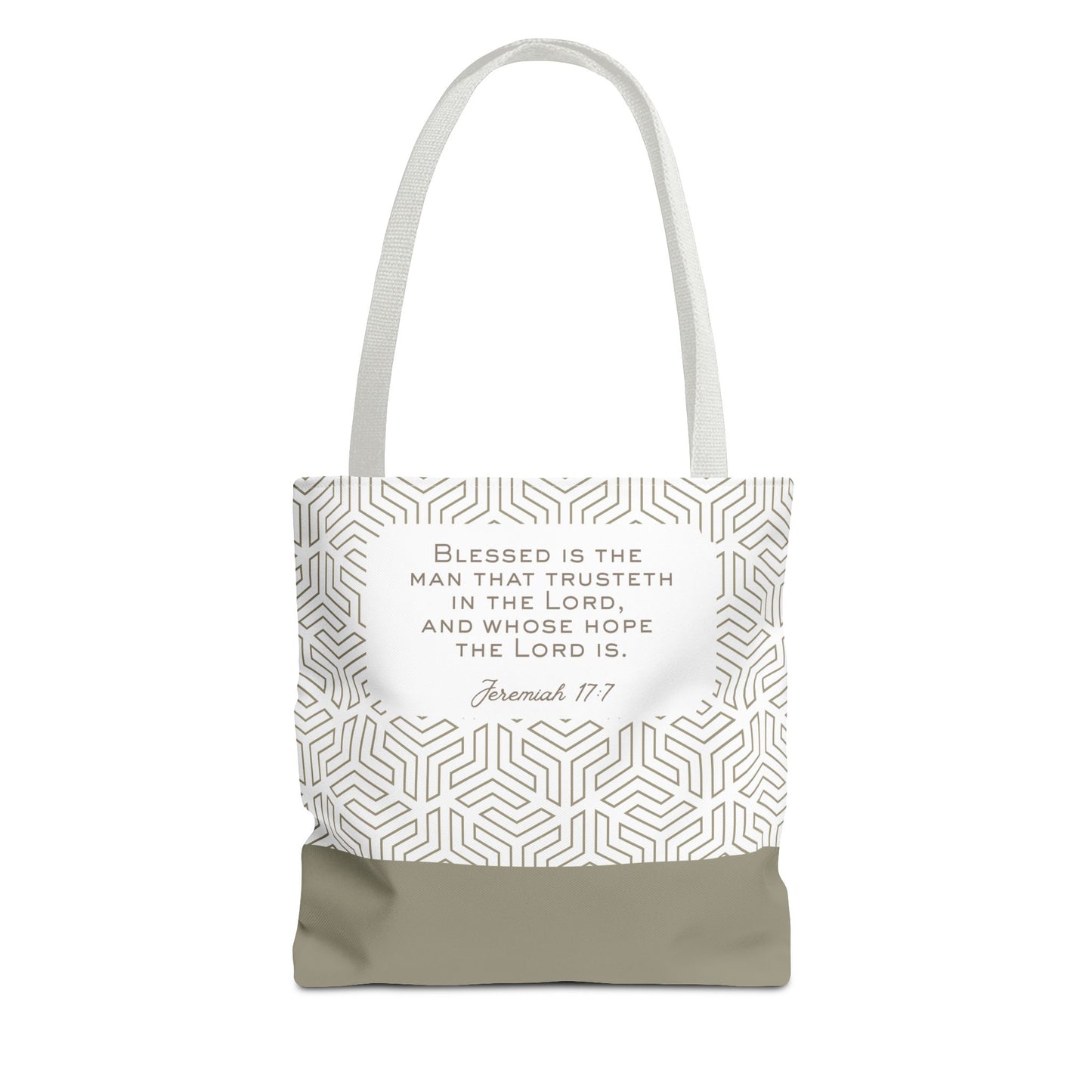 Faith Scripture Tote Bag — "Blessed is the man that trusteth in the Lord" LDS Church Scripture Tote