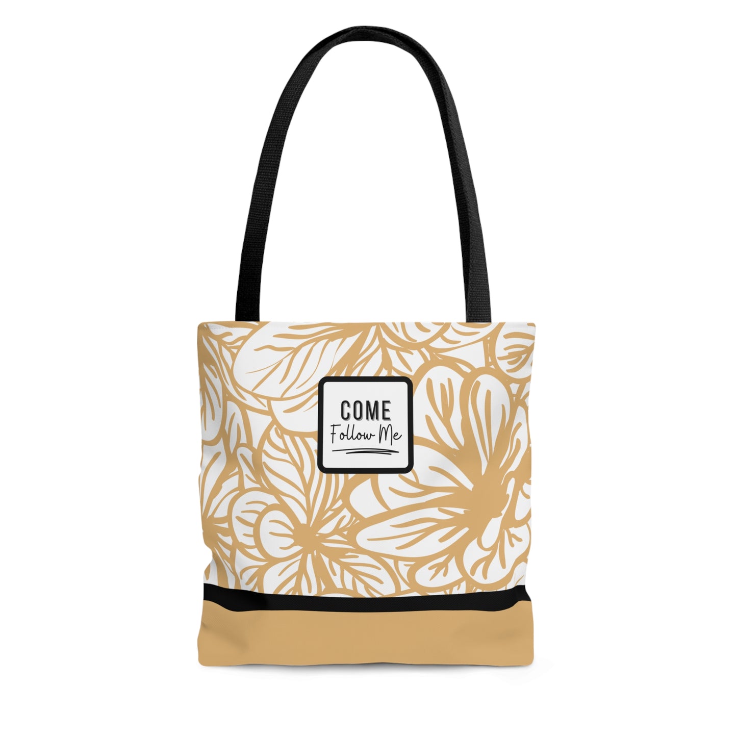 LDS Christian Scripture Church Tote Bag Mustard Floral