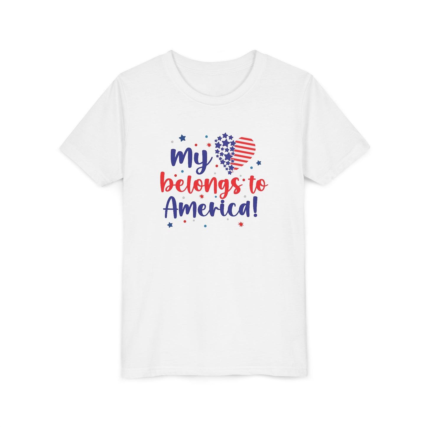 Patriotic Youth Tee — "My Heart Belongs to America"
